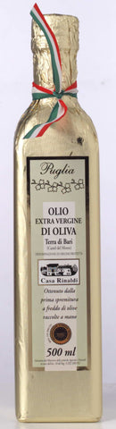 Extra Virgin Olive Oil from region of Puglia Wrapped in gold paper 500ml